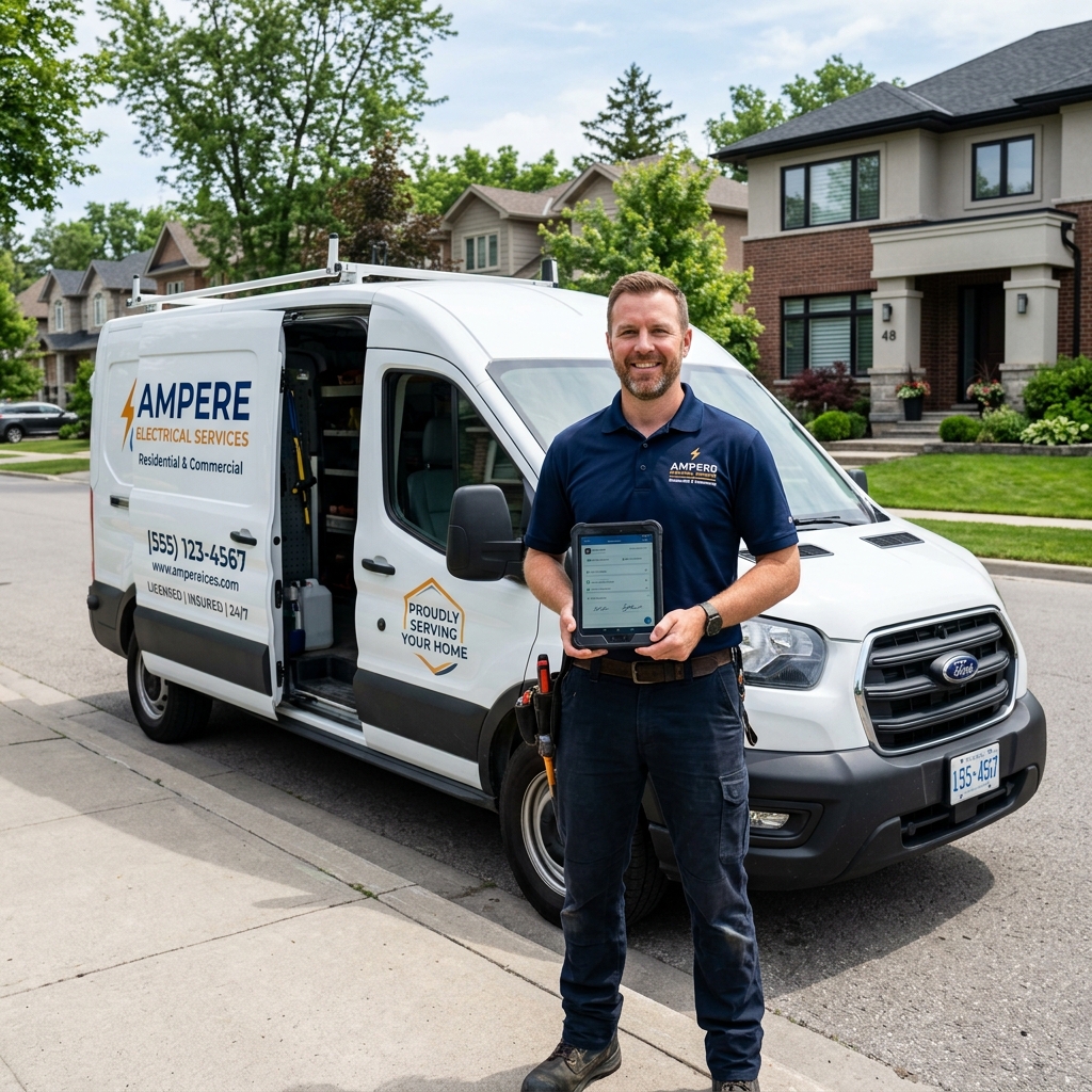 Electrician with branded van